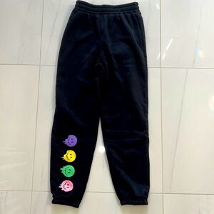 Shein Black Sweatpants With Smiley Faces Size S